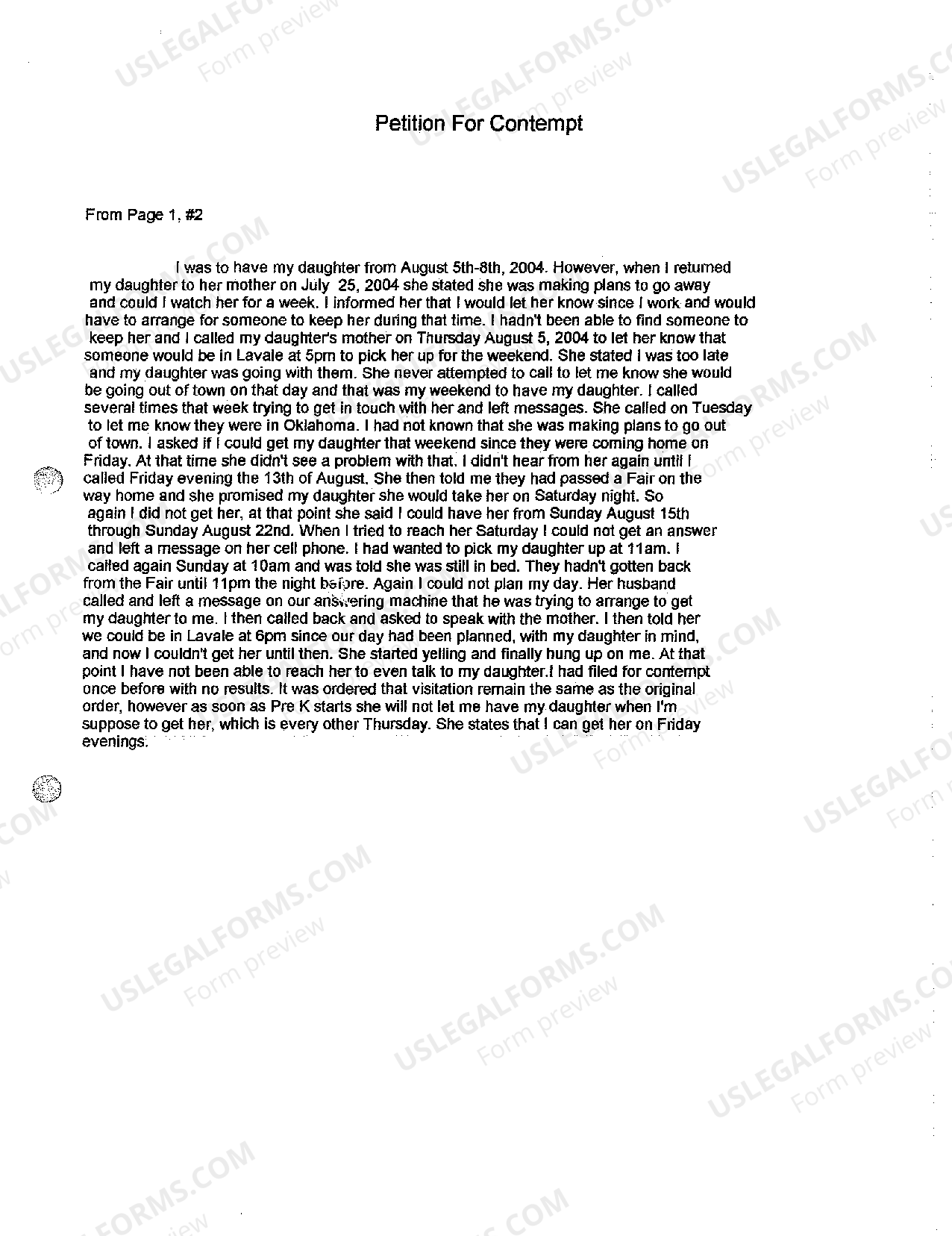 Petition For Contempt Maryland With The Court US Legal Forms