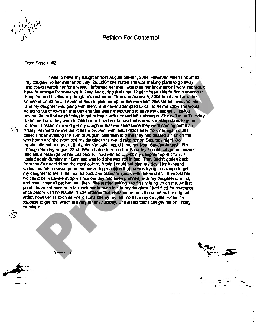 Preview A25 Petition For Contempt