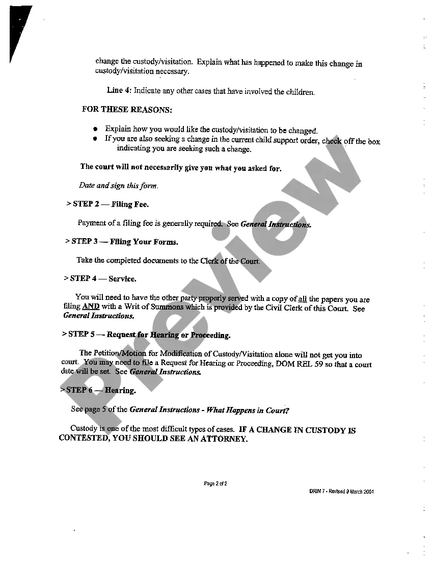 Get A14 Petition or Motion To Modify Custody or Visitation Instruction For Completing DOM REL 7 Preview A14 Petition or Motion To Modify Custody or Visitation Instruction For Completing DOM REL 7
