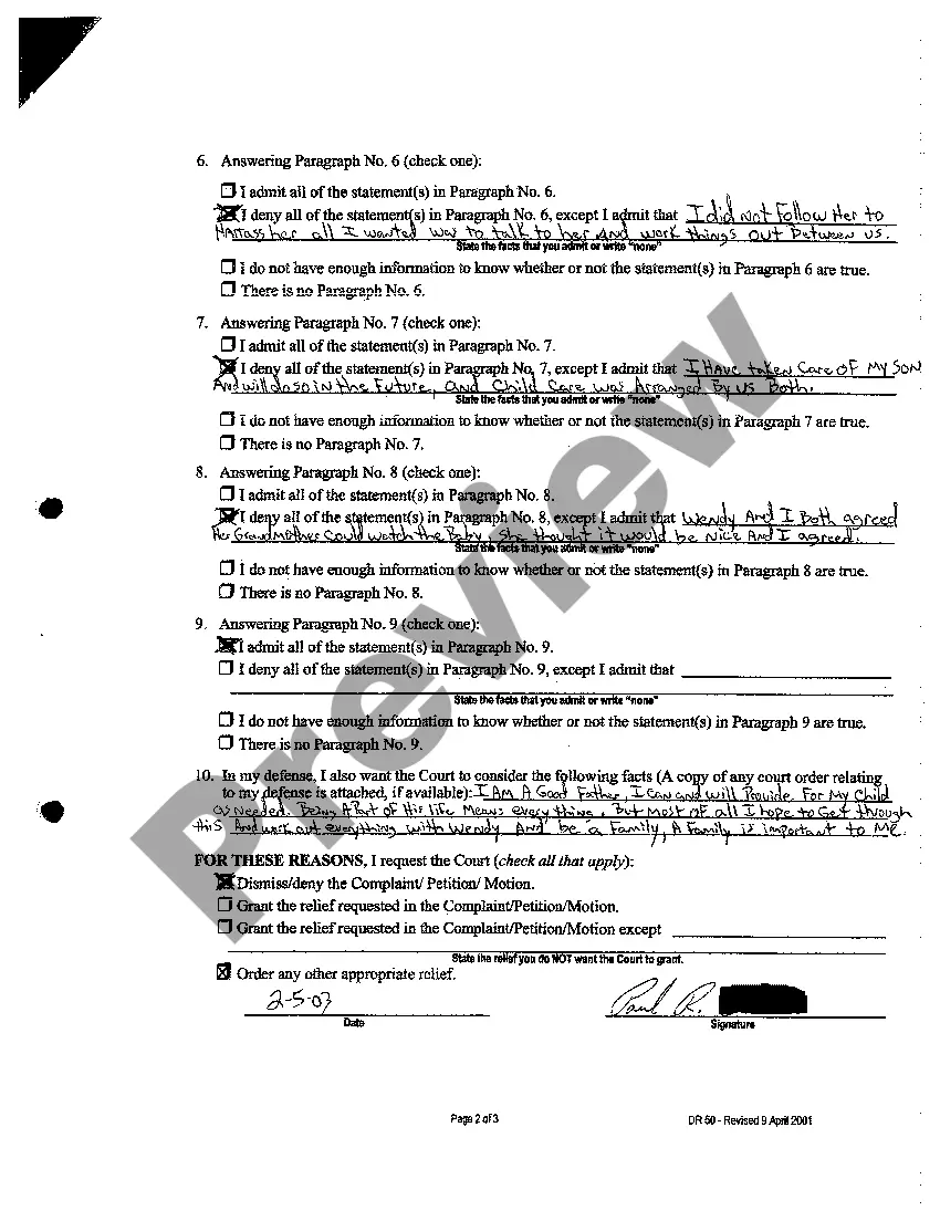Get A07 Answer To Complaint Preview A07 Answer To Complaint