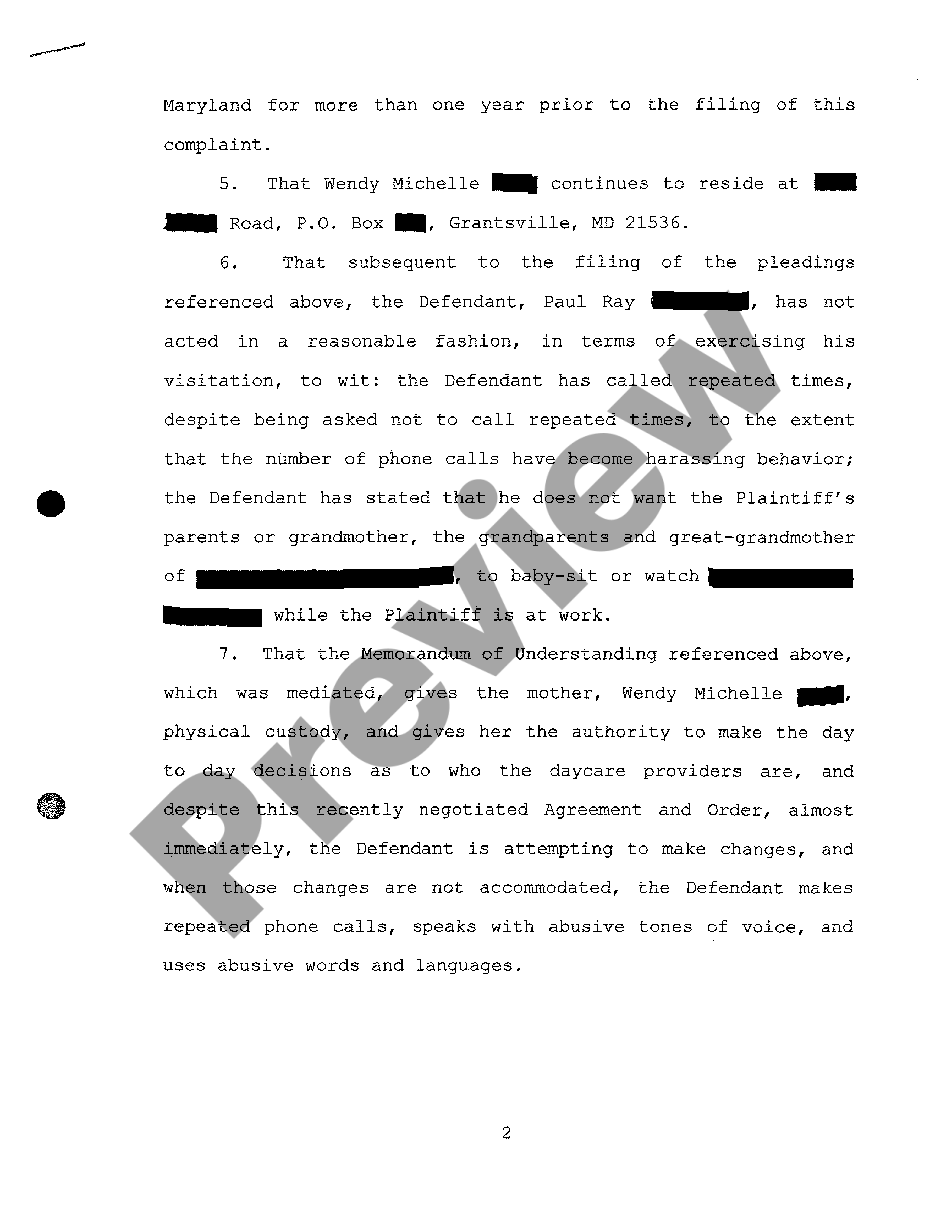 page 1 A15 Complaint For Modification Of Custody preview
