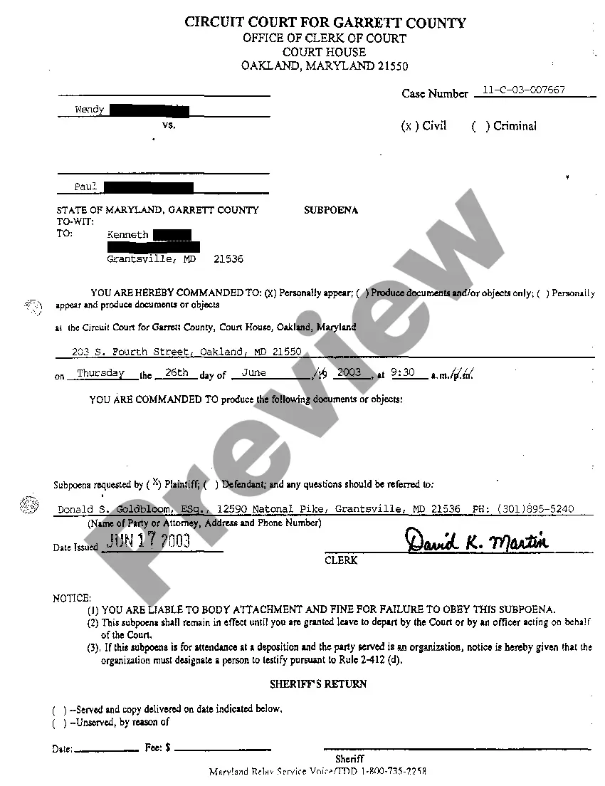 Get A25 Subpoena Preview A25 Subpoena