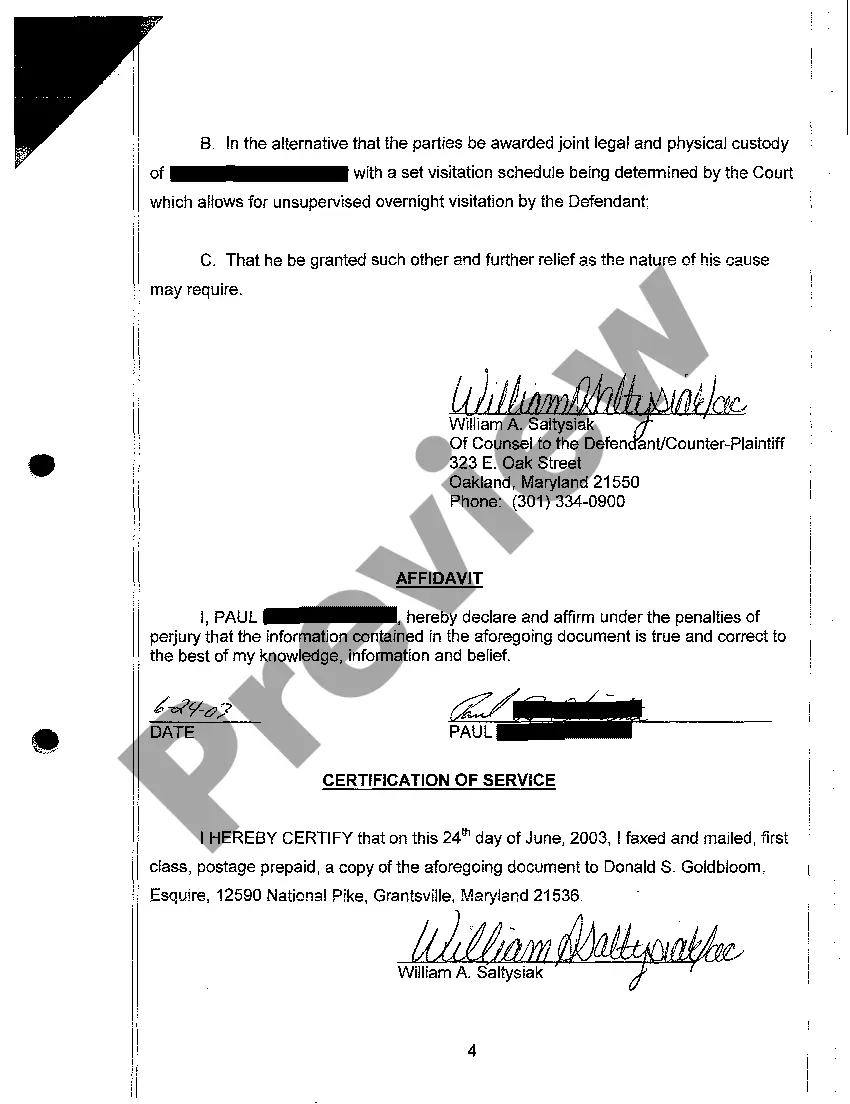 Get A28 Answer To Complaint For Modification Of Custody Preview A28 Answer To Complaint For Modification Of Custody