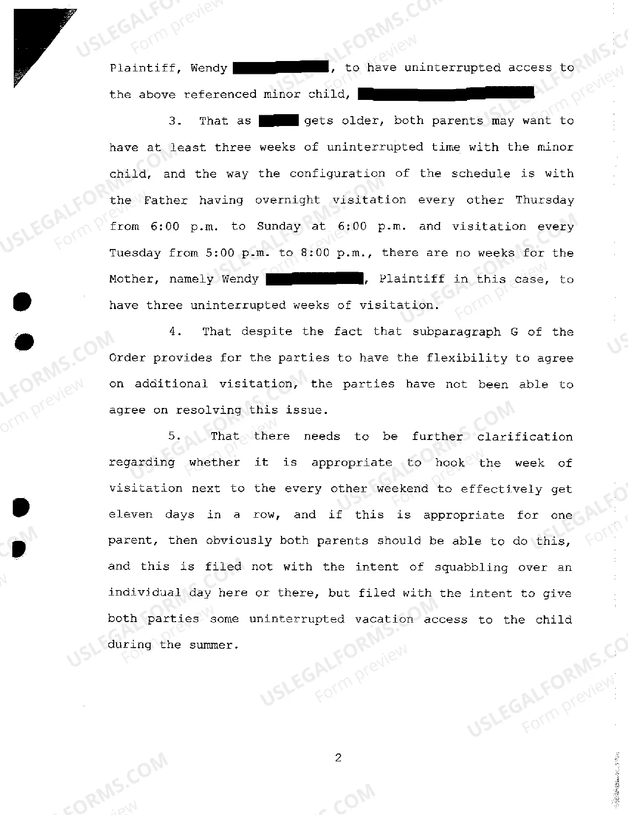 Preview A46 Complaint To Modify Visitation