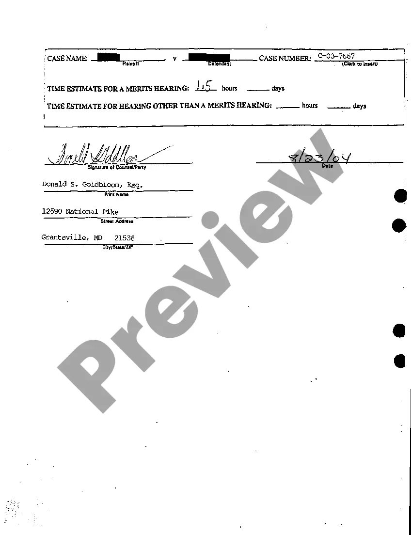 Preview A48 Civil Domestic Case Information Report