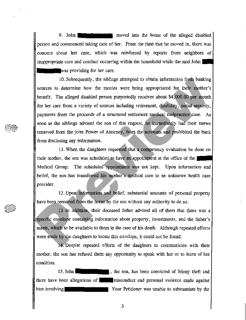 Preview A02 Complaint for Appointment of a Guardian of Person and Property and Other Relief