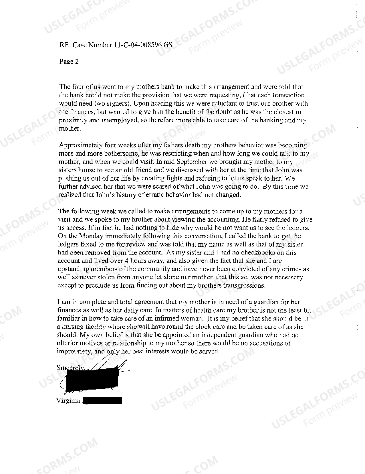 Preview A93 Letter Regarding Guardianship