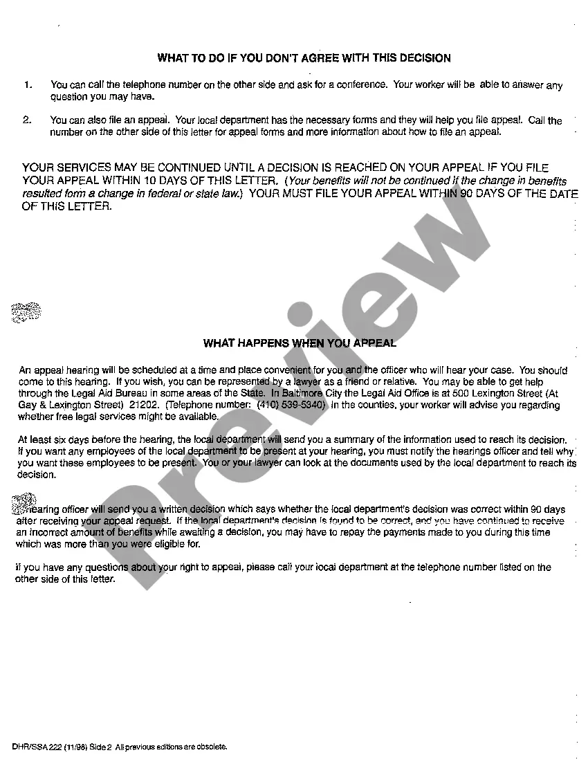 Preview A38 Notice of Agency Action - Right to Appeal