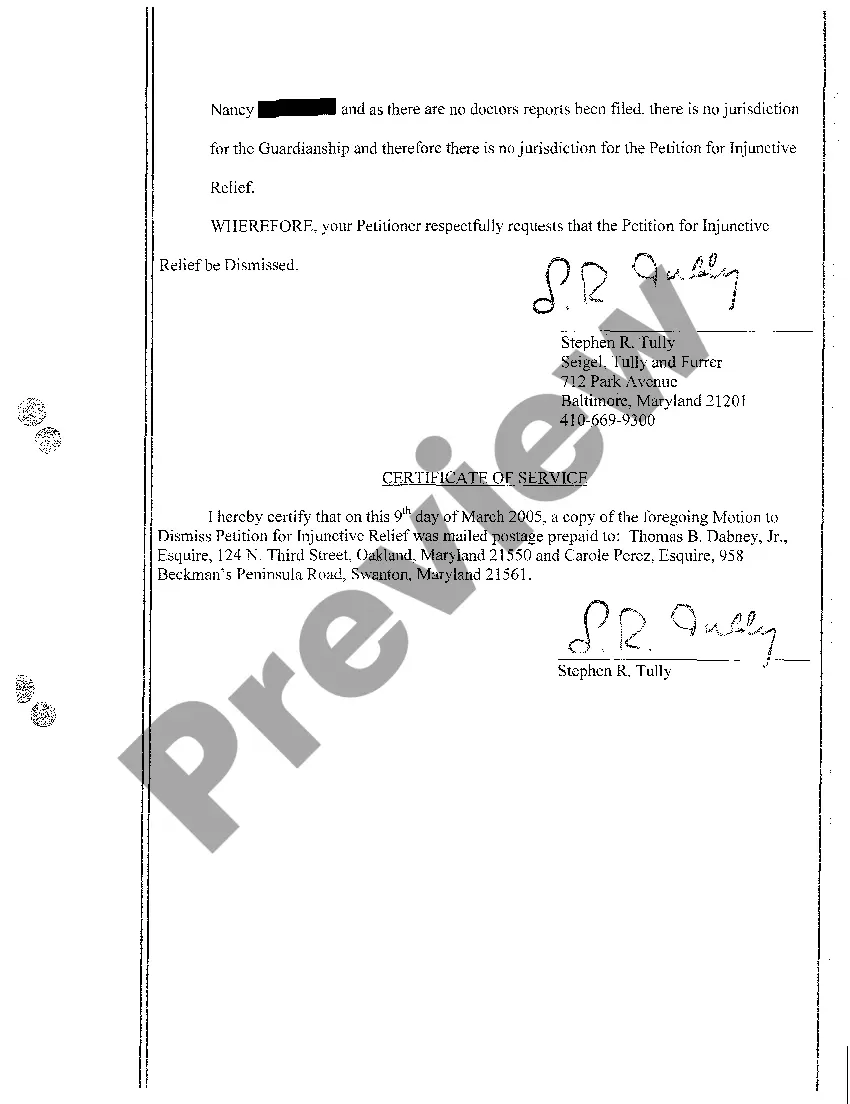 Get A58 Motion to Dismiss Petition for Injunctive Relief Preview A58 Motion to Dismiss Petition for Injunctive Relief