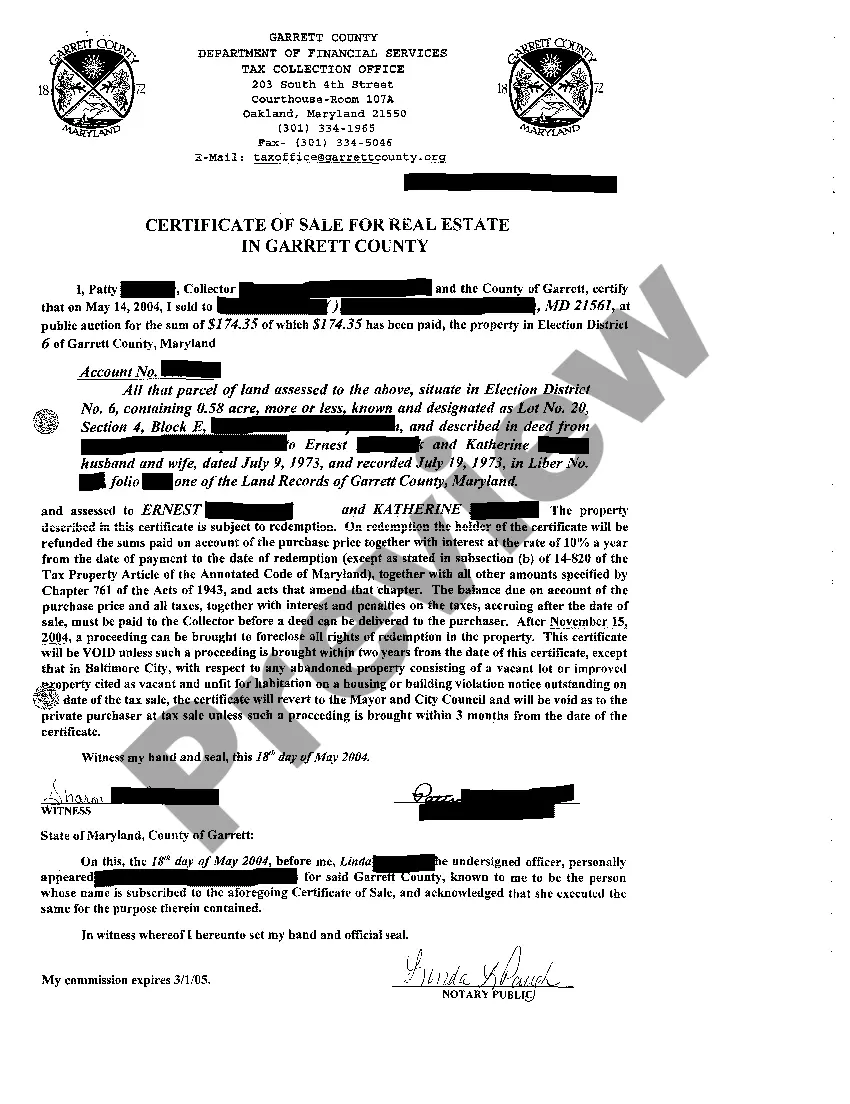 Preview A04 Exhibit A Certificate of Sale