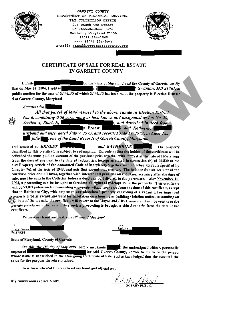 Preview A05 Exhibit B Notice to Collector of Taxes