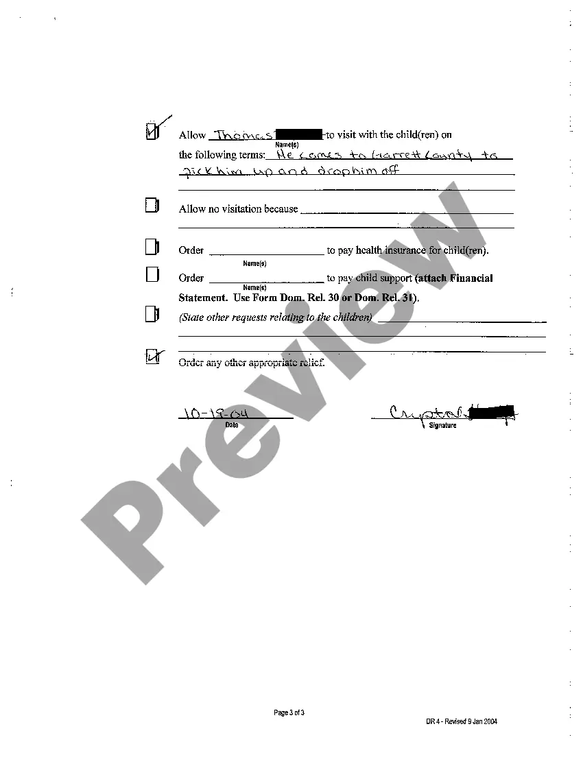 Preview A04 Complaint for Custody