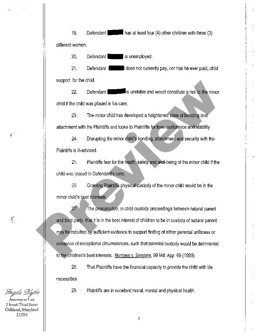 Get A02 Complaint for Custody by Grandparents Preview A02 Complaint for Custody by Grandparents