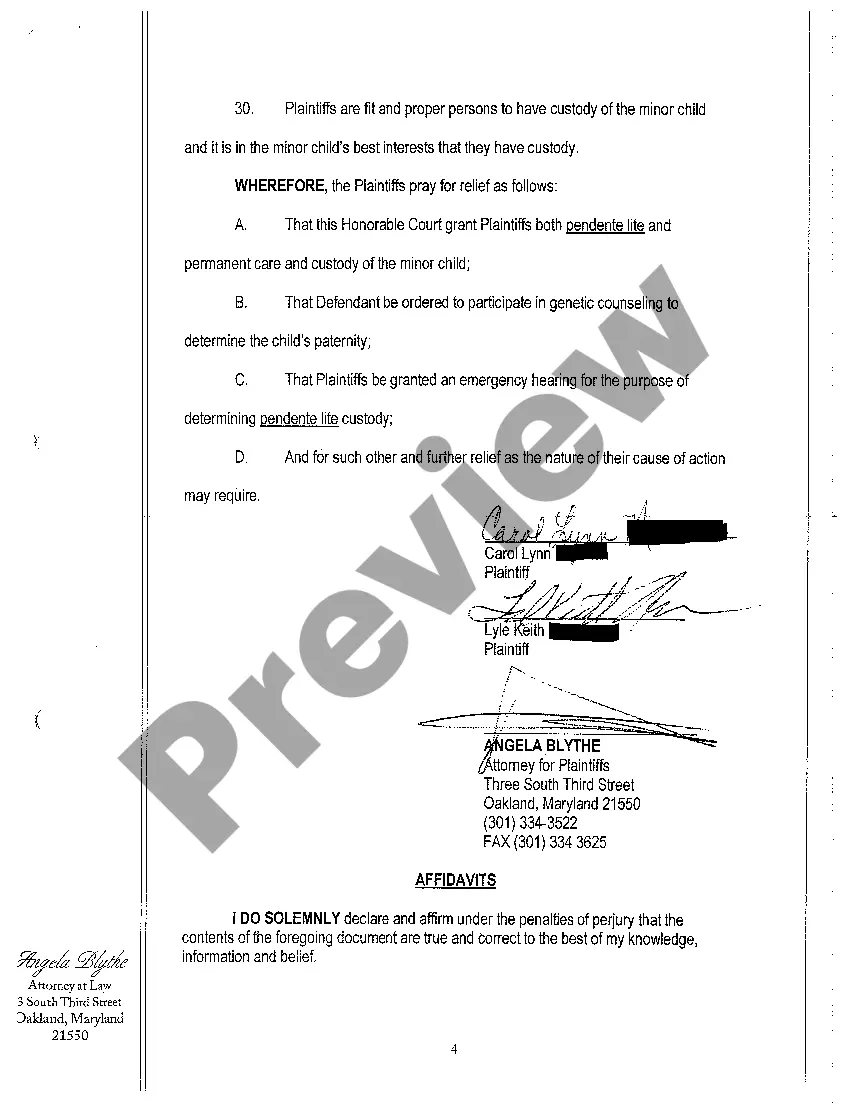 Get A02 Complaint for Custody by Grandparents Preview A02 Complaint for Custody by Grandparents