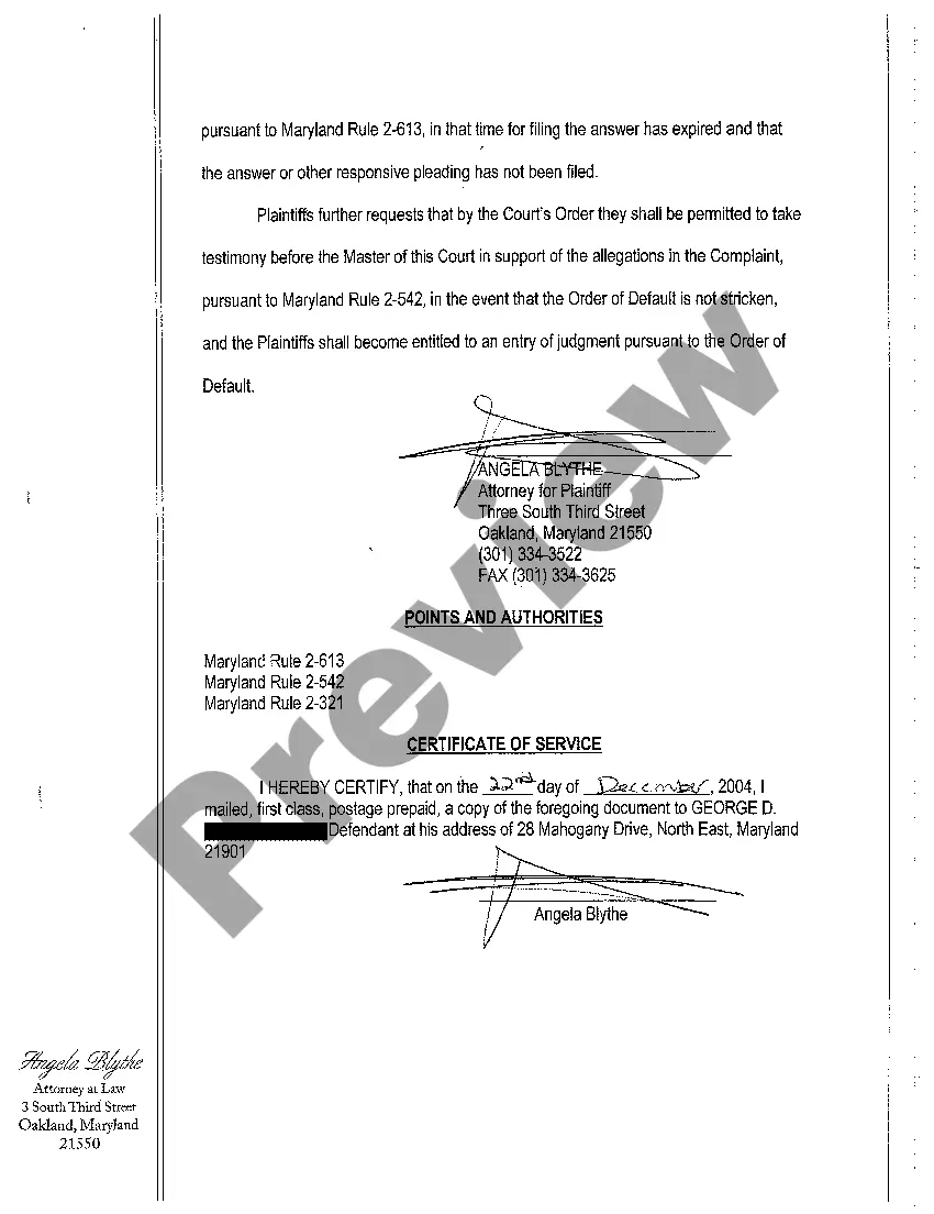 Preview A08 Request for Order of Default