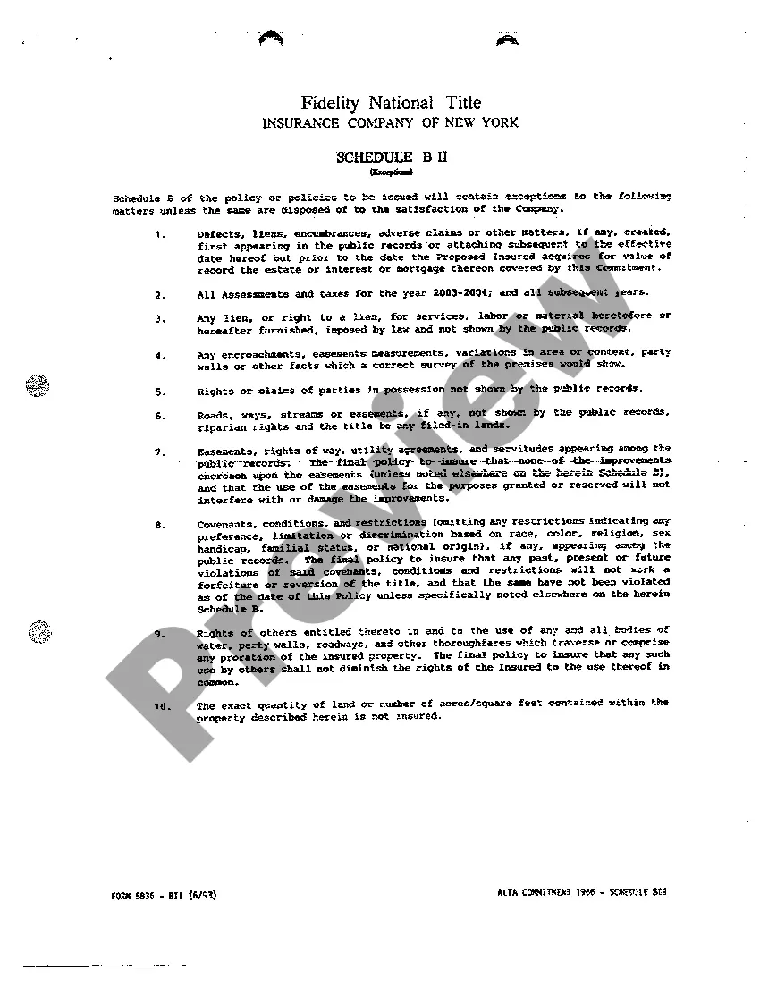 Get A11 Commitment for Title Insurance Preview A11 Commitment for Title Insurance