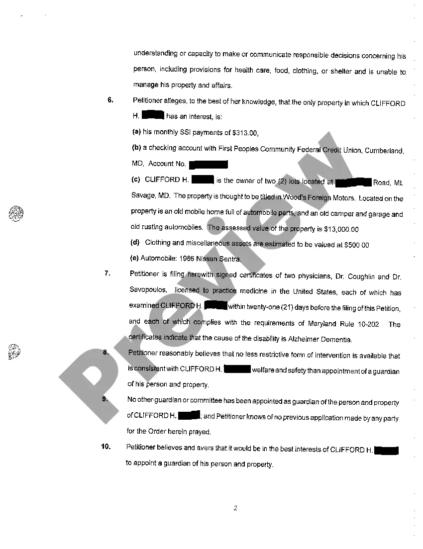 Get A02 Petition for the Appointment of a Guardian of the Person and Property Preview A02 Petition for the Appointment of a Guardian of the Person and Property