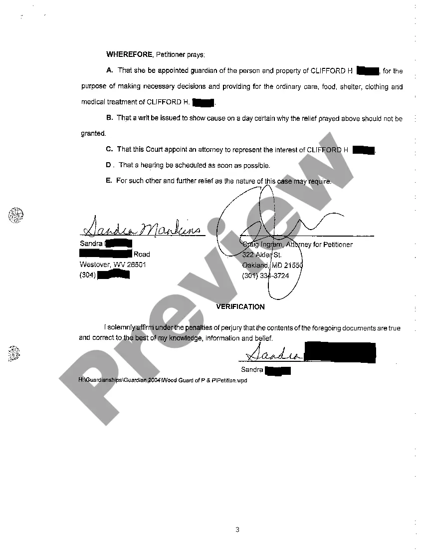 Get A02 Petition for the Appointment of a Guardian of the Person and Property Preview A02 Petition for the Appointment of a Guardian of the Person and Property