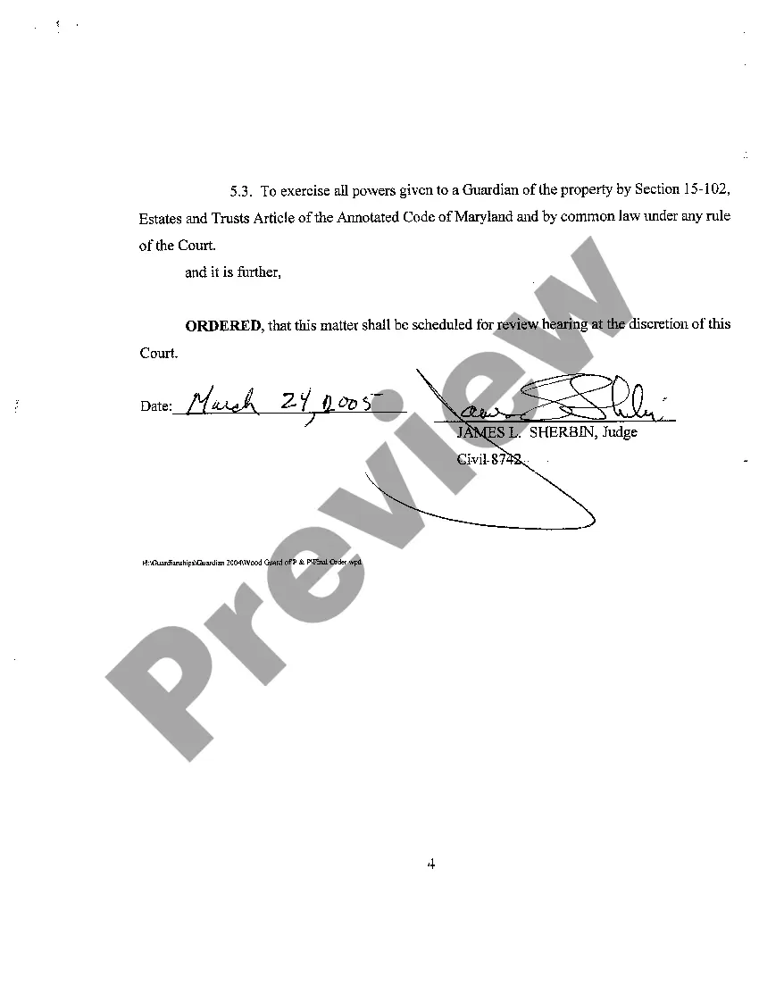 Preview A20 Order of Guardianship