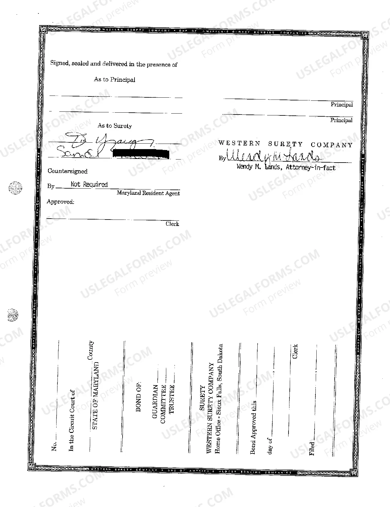 Preview A23 Judicial Guardian, Trustee and Committee Bond