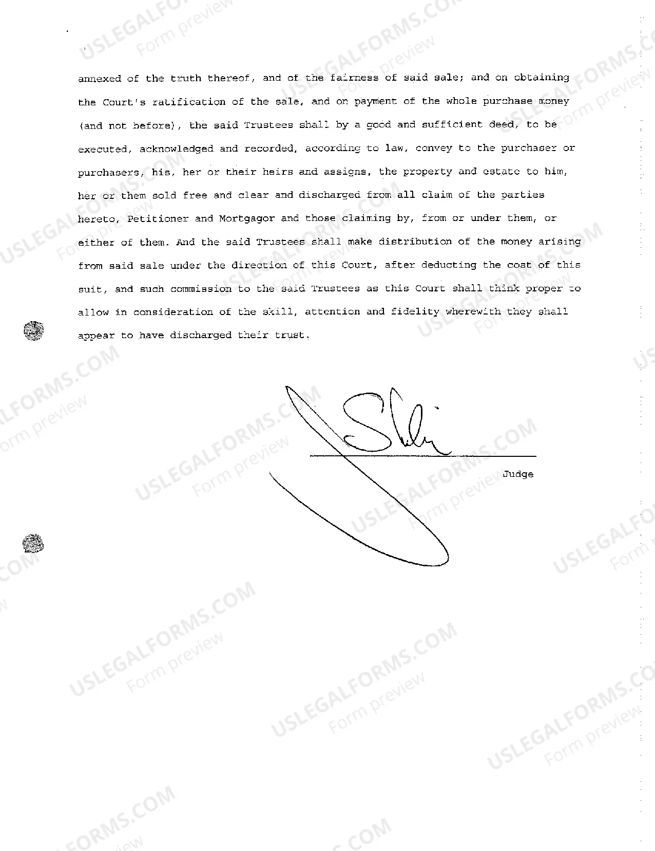 Preview A08 Order for Sale of Mortgage Premises