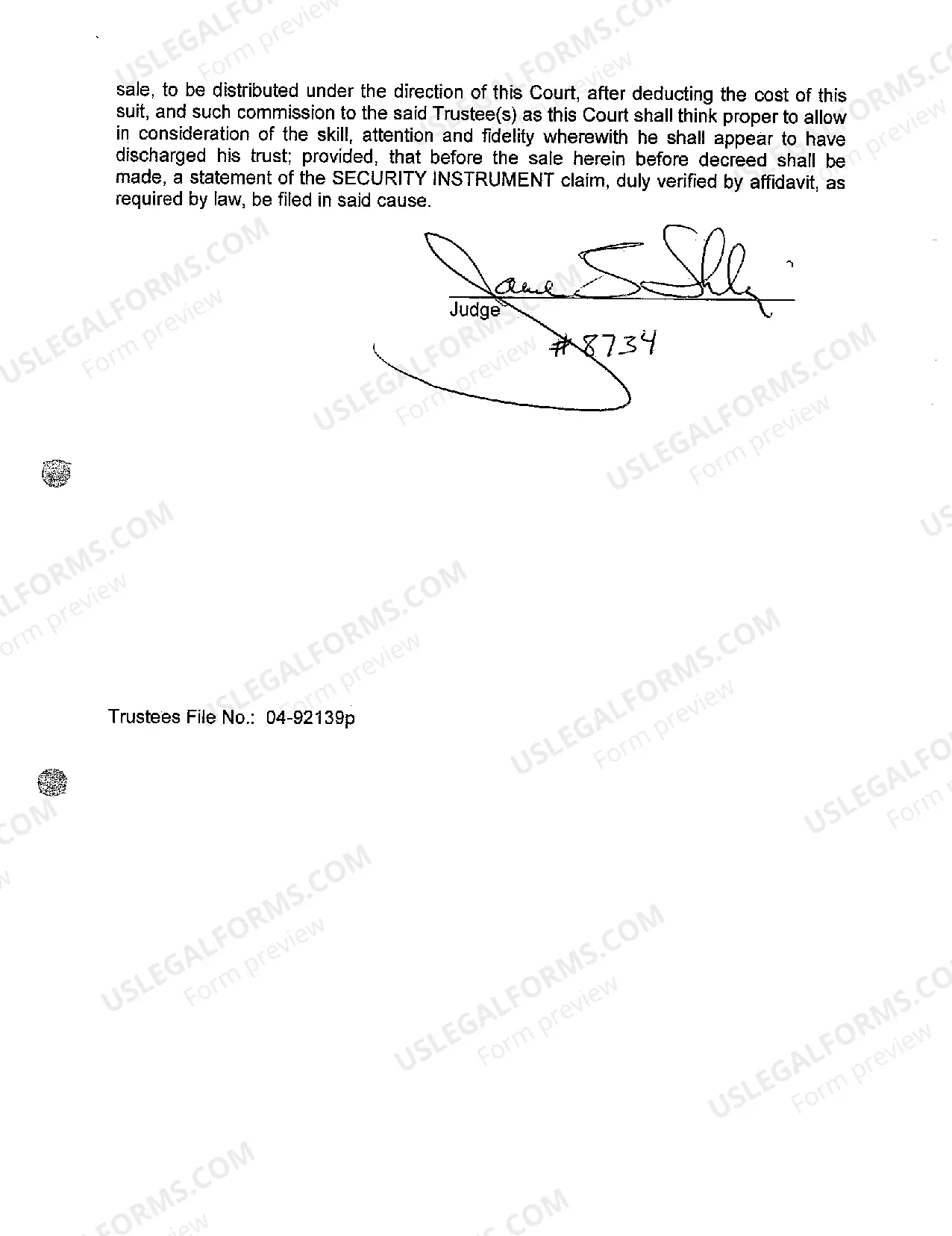 Preview A08 Decree for Sale of Property