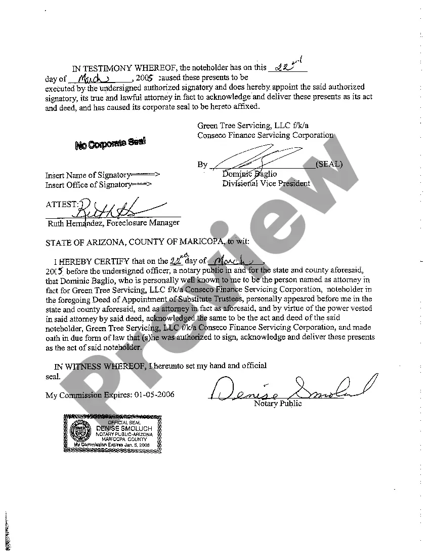 Preview A11 Deed of Appointment of Substitute Trustees