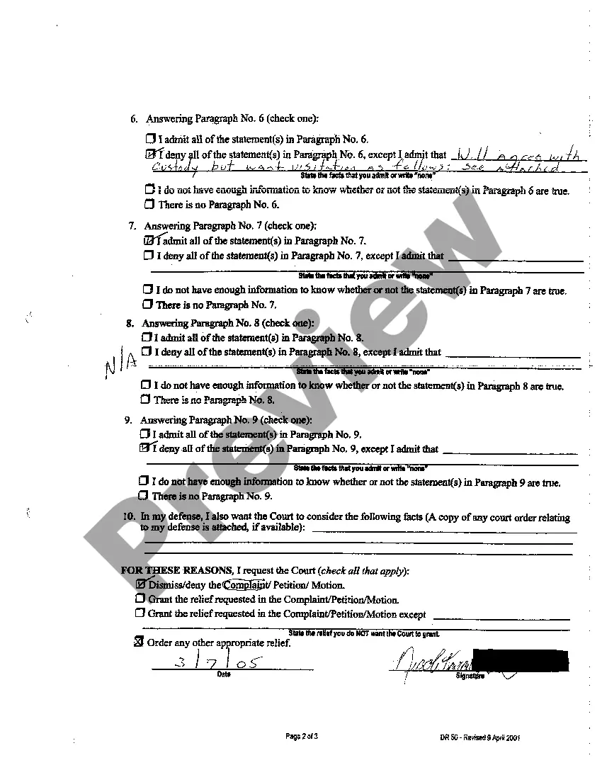 Preview A04 Answer to Complaint