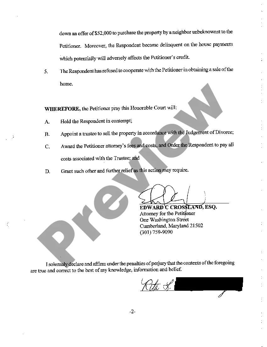 Preview A07 Complaint for Contempt