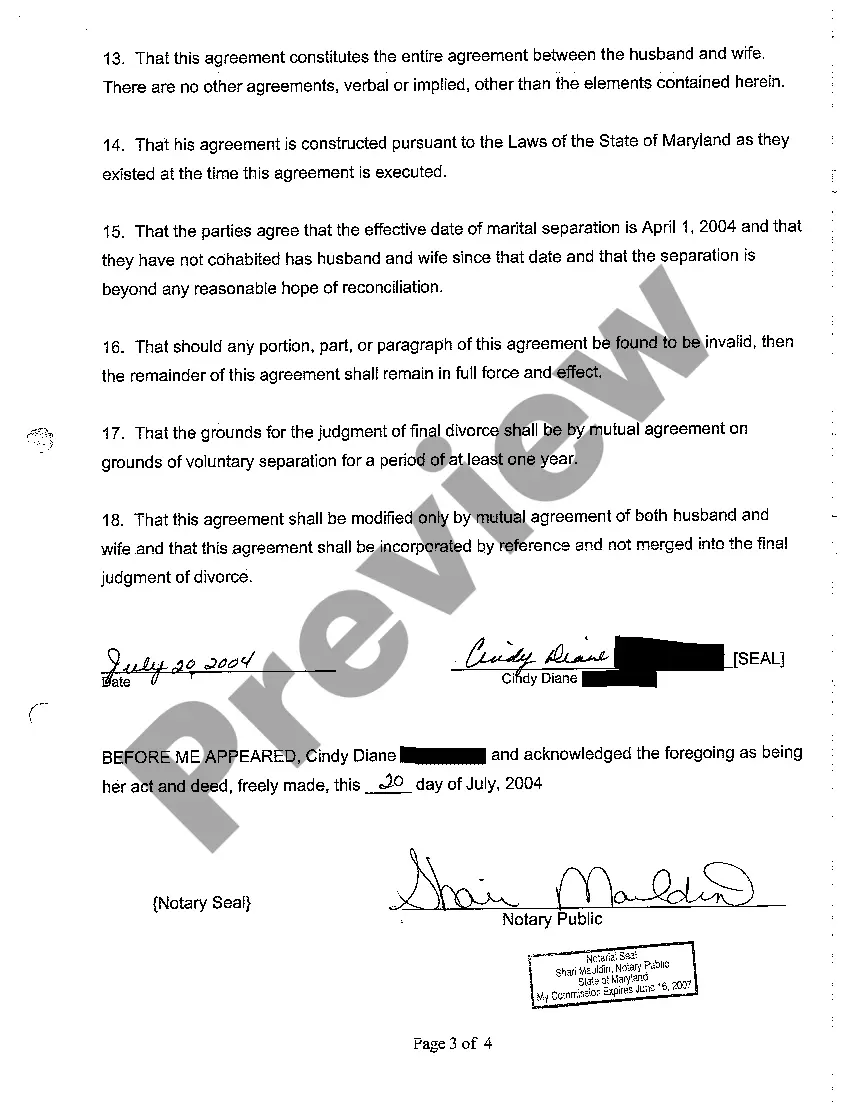 Get A05 Separation and Property Settlement Agreement Preview A05 Separation and Property Settlement Agreement