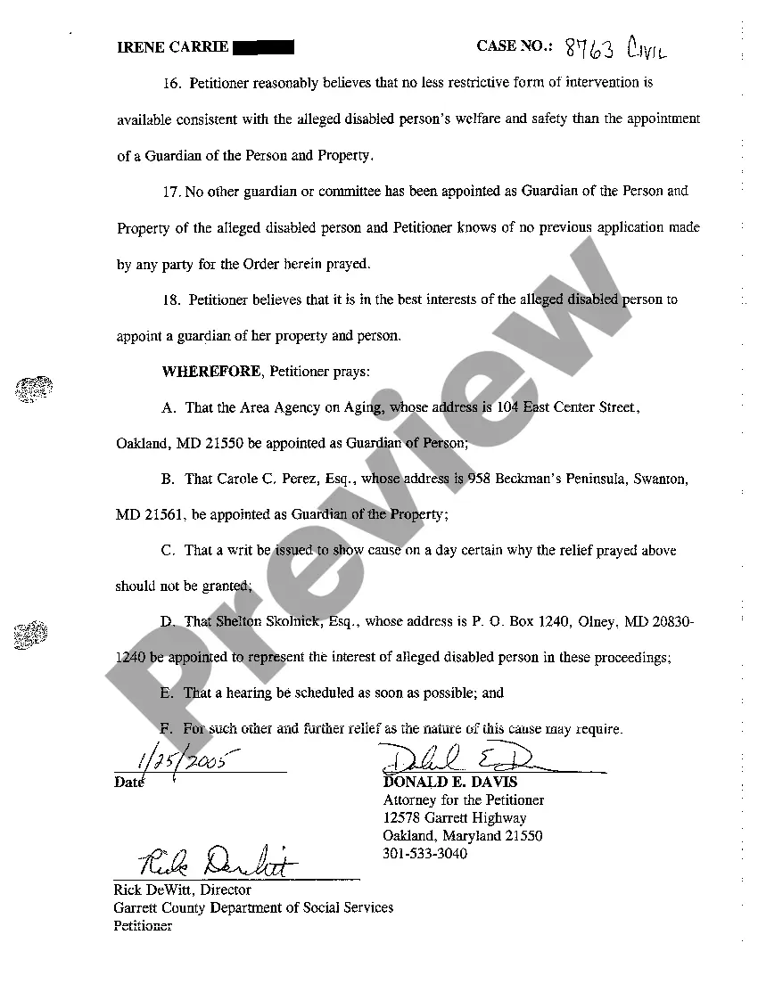 Get A02 Petition for the Appointment of a Guardian of the Person and Property Preview A02 Petition for the Appointment of a Guardian of the Person and Property