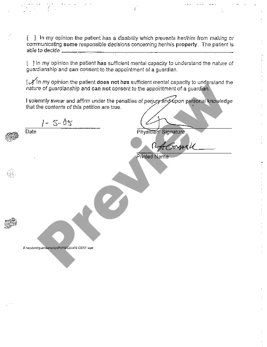 Preview A03 Physician's Certificate