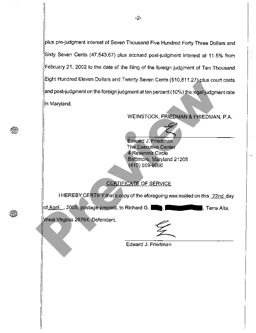 Preview A10 Motion to Amend Notice of Foreign Judgment