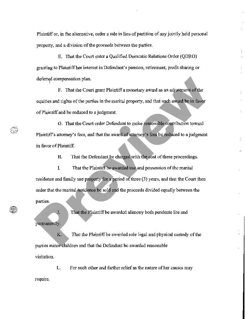 Preview A03 Complaint for Limited - Absolute Divorce