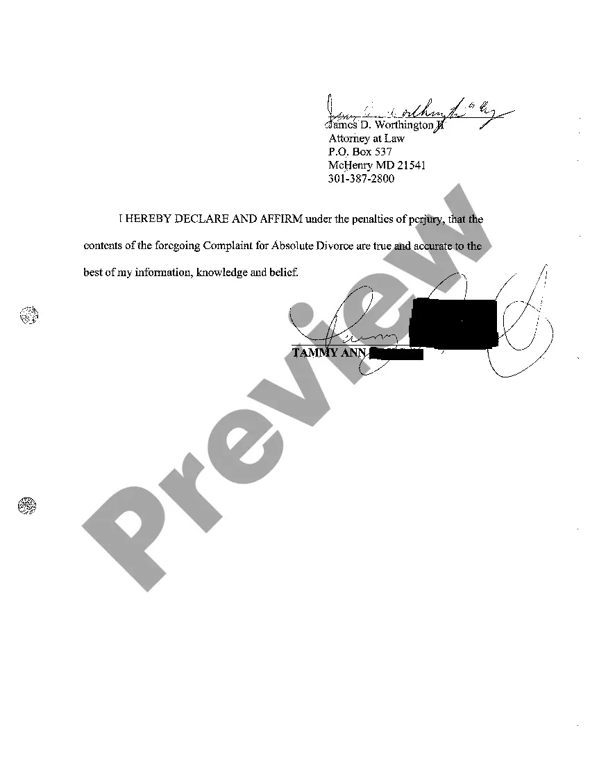 Preview A03 Complaint for Limited - Absolute Divorce