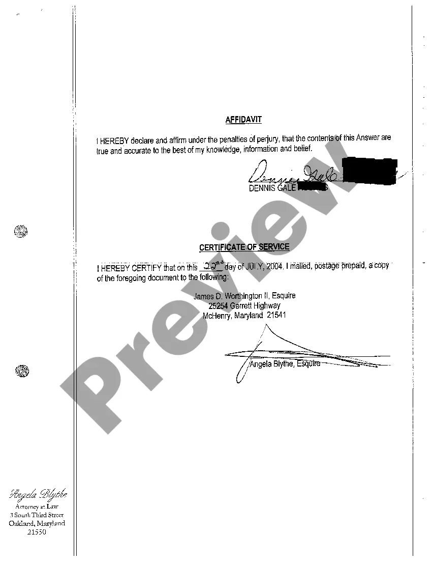 Get A07 Answer to Complaint for Limited - Absolute Divorce Preview A07 Answer to Complaint for Limited - Absolute Divorce