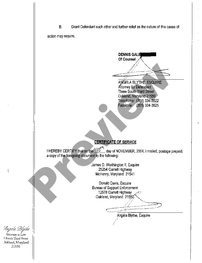 Preview A18 Response to Motion for Change of Payee and Modification of Court Order