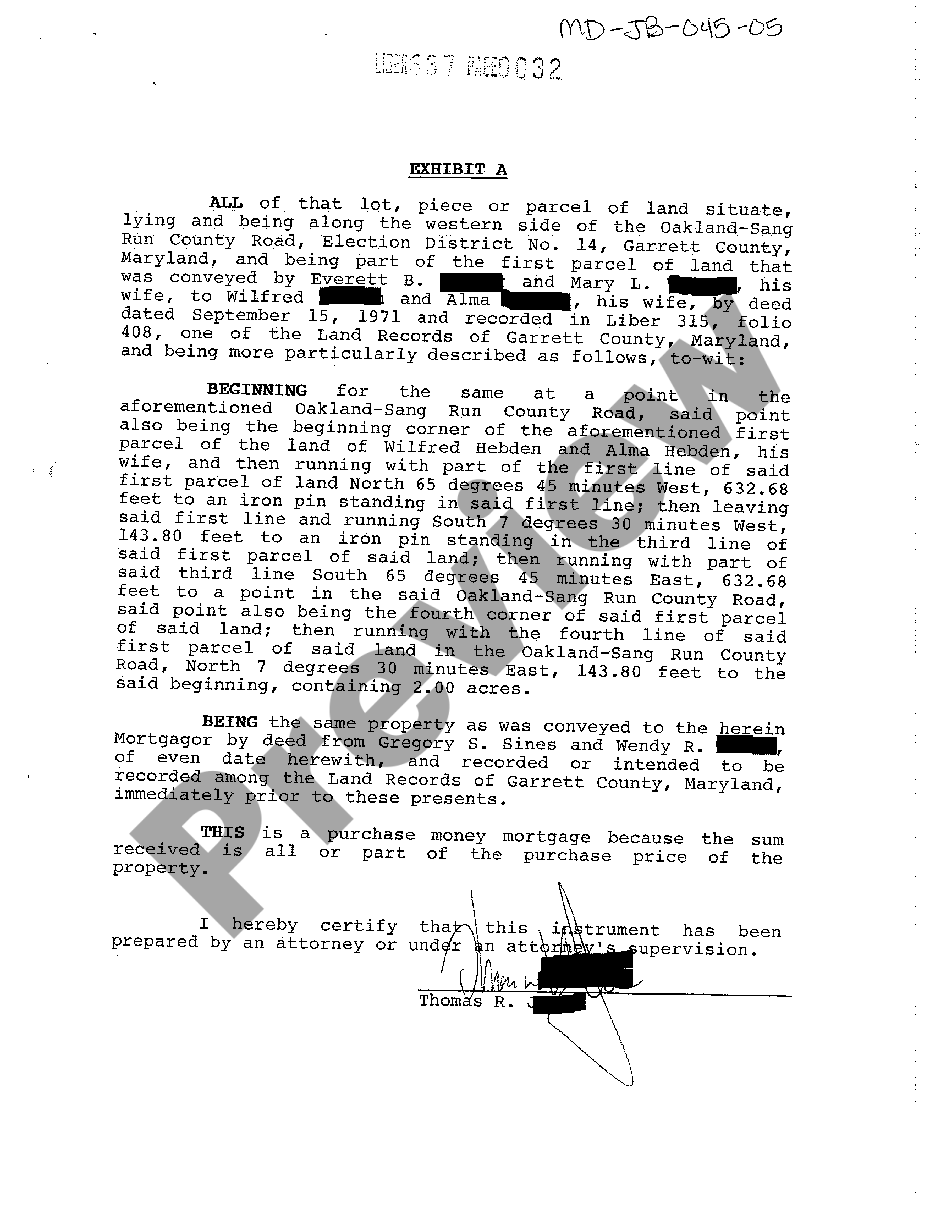 maryland-exhibit-a-legal-description-of-lands-us-legal-forms