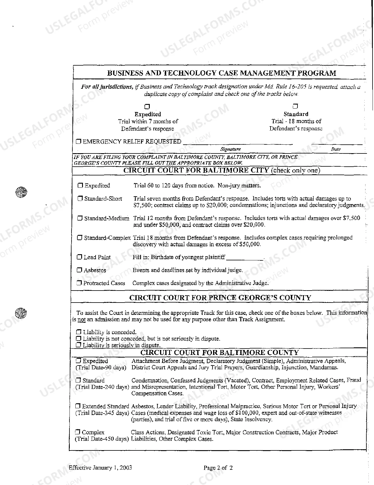 Preview A10 Civil - Non-Domestic Case Information Report