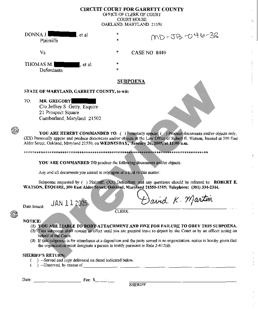 Preview A26 Subpoena