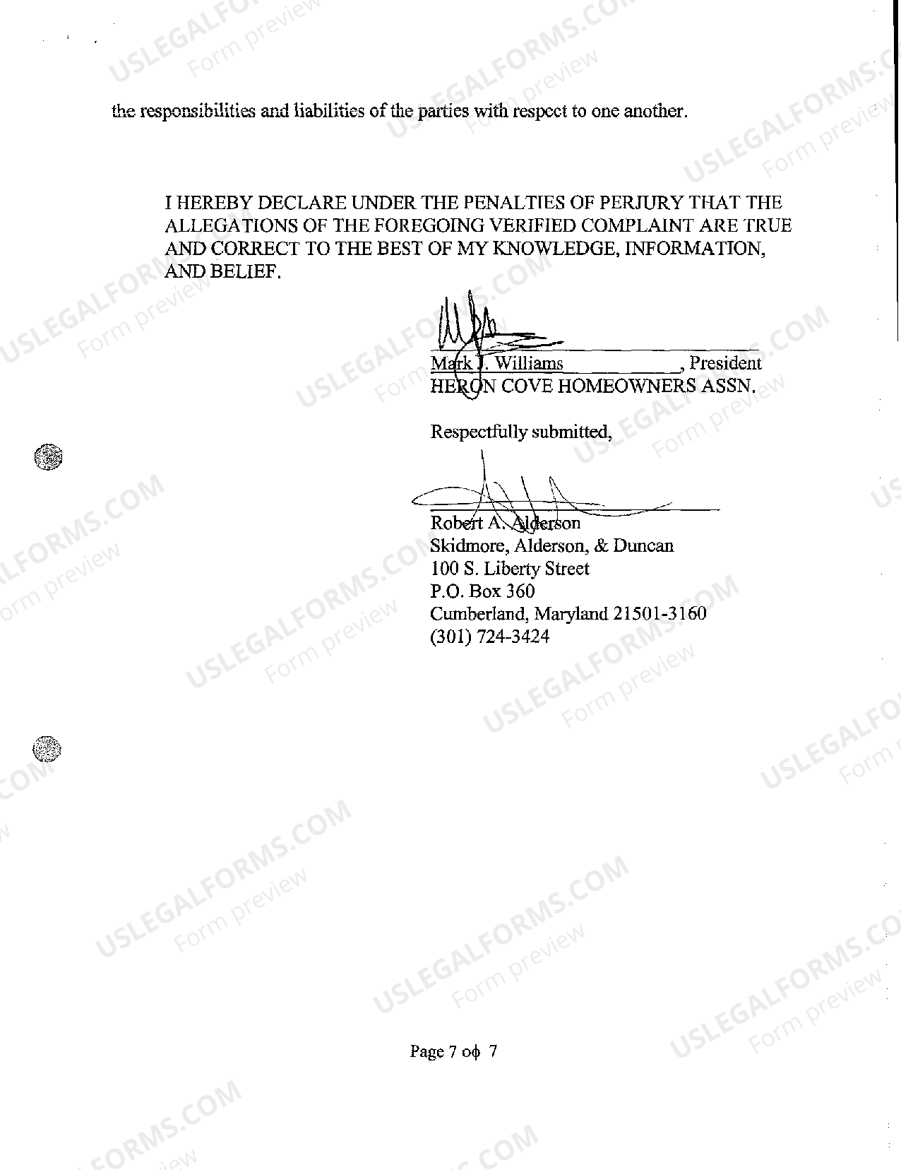 Maryland Verified Complaint For Injunctive And Declaratory Relief And For Compensatory Damages 
