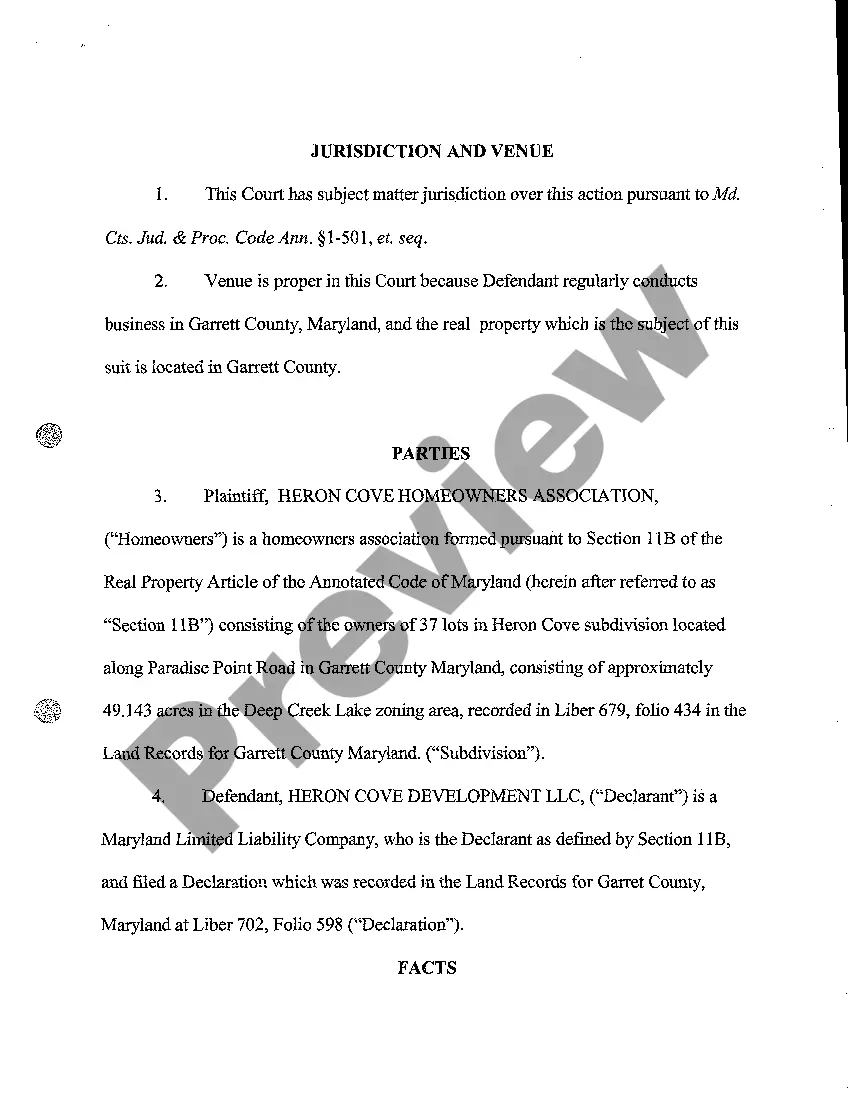 Get A01 Verified Complaint for Injunctive and Declaratory Relief and for Compensatory Damages by Homeowner's Association Preview A01 Verified Complaint for Injunctive and Declaratory Relief and for Compensatory Damages by Homeowner's Association