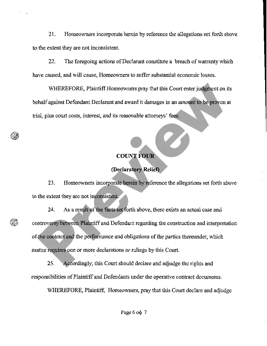Get A01 Verified Complaint for Injunctive and Declaratory Relief and for Compensatory Damages by Homeowner's Association Preview A01 Verified Complaint for Injunctive and Declaratory Relief and for Compensatory Damages by Homeowner's Association