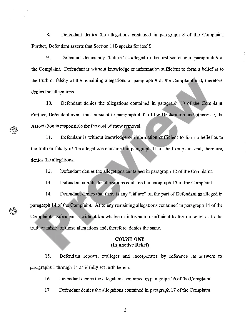 Get A04 Defendant's Answer to Verified Complaint for Injunctive Relief and for Compensatory Damages Preview A04 Defendant's Answer to Verified Complaint for Injunctive Relief and for Compensatory Damages