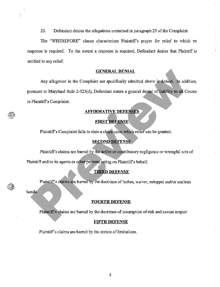 Get A04 Defendant's Answer to Verified Complaint for Injunctive Relief and for Compensatory Damages Preview A04 Defendant's Answer to Verified Complaint for Injunctive Relief and for Compensatory Damages