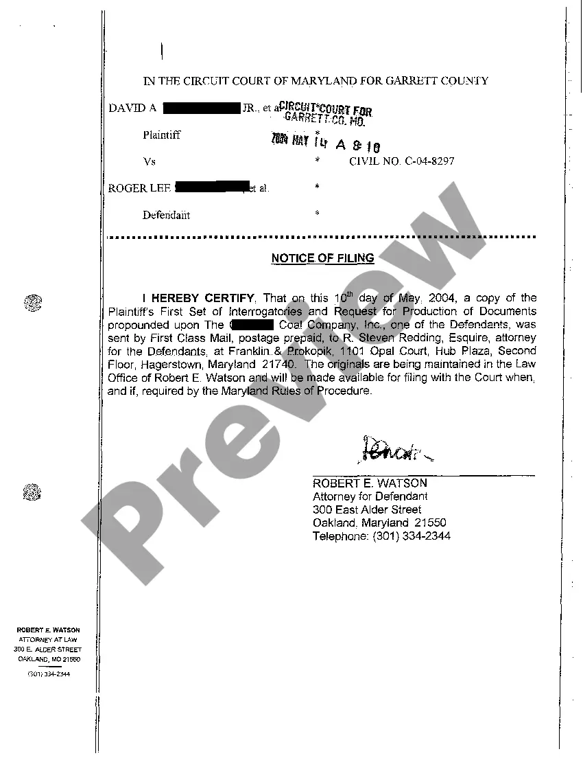 Preview A06 Notice of Service Regarding Discovery