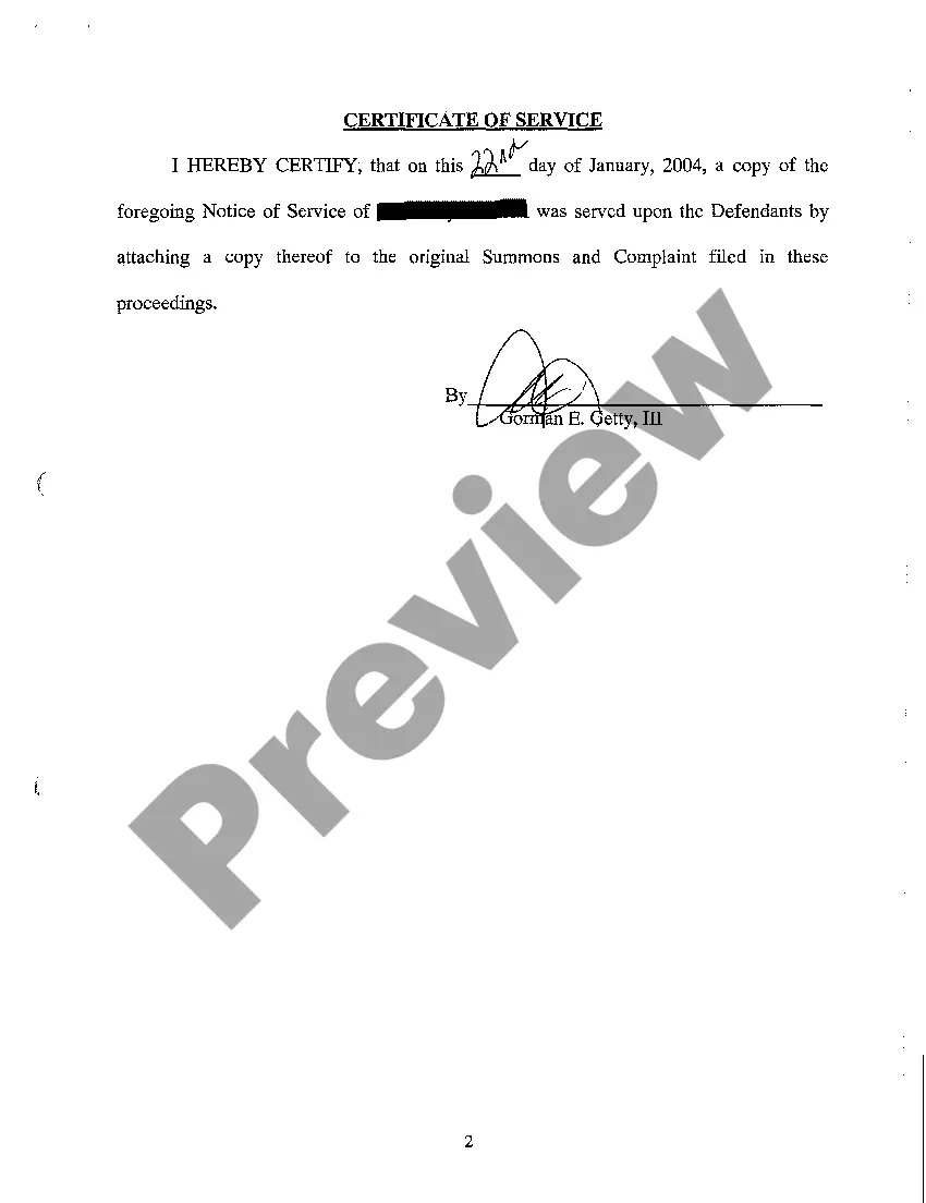 Preview A03 Notice of Service of Discovery Material