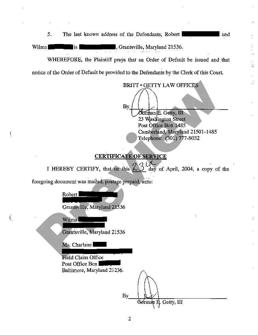 Preview A07 Request for Order of Default by Plaintiff