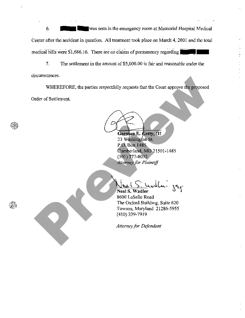 Preview A13 Motion to Approve Minor Settlement