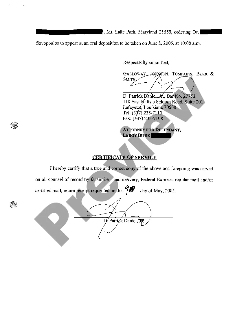 Get A01 Motion and Order to Issue Out of State Subpoena Preview A01 Motion and Order to Issue Out of State Subpoena